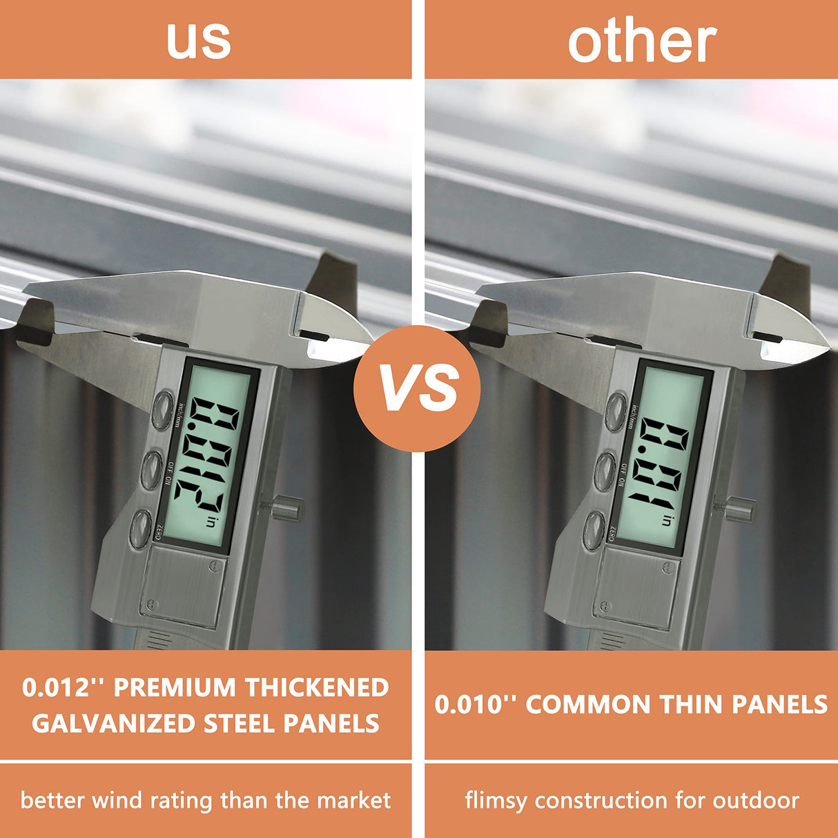 VEIKOU 8 x 10FT Storage Shed with Thickened Galvanized Steel, Outdoor Storage Shed with Lockable Door & Air Vents, Garden Tool Metal Shed for Patio Garage Yard, Grey VEIKOU