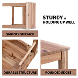 VICTORY RELAX 12 Inch Wooden Step Stool, Small Nature Beach Chair Under Desk, Indoor Acacia Wood Short Footstool for Living Room, Kitchen, Bathroom VICTORY RELAX