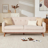 Eiayeebil 77" W Loveseat Sofa Chenille Couch for Living Room,Small Sofa 2 Seater Office Couch for Small Spaces Mid Century Modern, Easy to Install,Beige Eiayeebil