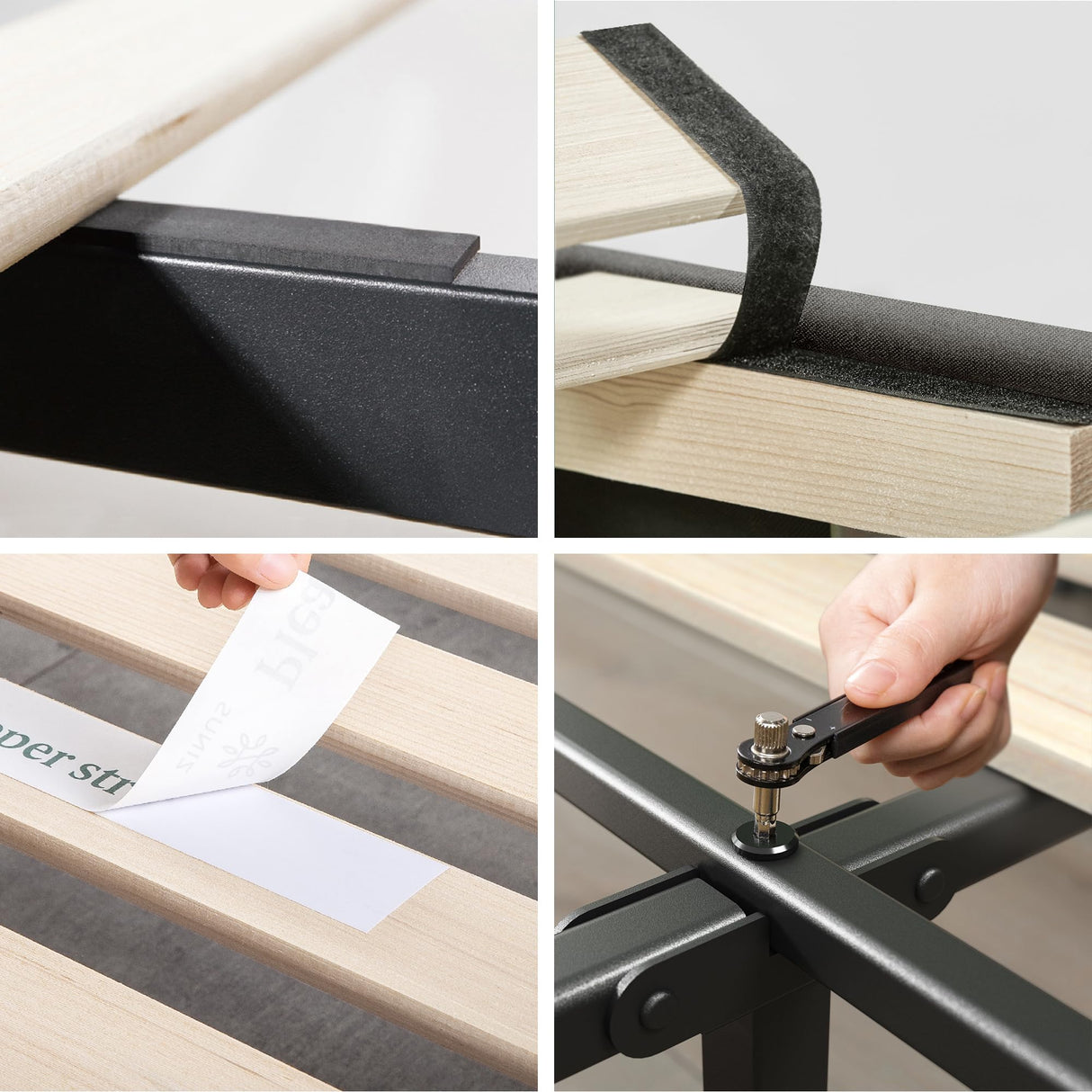 ZINUS Judy Upholstered Platform Bed Frame, Mattress Foundation, Wood Slat Support, No Box Spring Needed, Eco Friendly WonderBox (TM), Easy Assembly, Dark Grey, Queen ZINUS