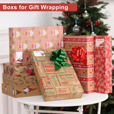 Giiffu 14.5" Medium Kraft Gift Boxes with Lids, 12 Pack Christmas Shirt Boxes with 12 Holiday Designs – Includes Tissue Paper & Stickers Giiffu