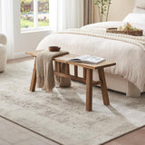 Wnutrees 43" Solid Wood Bench, Farmhouse Rustic Entryway Bench Seat for Dining Room, Hallway, End of Bed, Handcrafted Finish, Natural Wnutrees