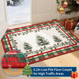 GarveeHome Red Checkered Christmas Rug 3x5 Washable Holiday Area Rugs for Living Room, Non-Slip Christmas Tree Rug for Bedroom Stain Resistant Low-Pile Carpet for Entryway Dining Room Nursery GarveeHome