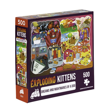 The Dreams & Nightmares of a Dog Jigsaw Puzzle by Exploding Kittens - 500 Pieces Jigsaw Puzzle for Adults, Teens, and Kids - Dog Puzzle, Funny Puzzle, Art Puzzle Exploding Kittens LLC