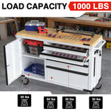 WORKPRO 52" x 20" 5-Drawer & 1-Door Rolling Tool Chest, Heavy Duty Tool Chest with Wheels, Power Strip, Locking System, Rolling Cabinet for Garage, Home & Kitchen, 1000 lbs Capacity WORKPRO