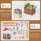 Spampur Peg Board, 4 Pack Metal PegBoard Organizer with Accessories, White Pegboard Panels with 50 Pcs Hooks and Baskets, Wall Organizer for office, Craft Room Organization, Garage, Sewing Room Spampur