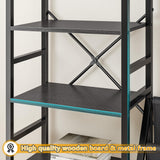 DurayLoly Bookshelves and Bookcases 6 Tiers,Triple Wide Industrial Bookshelf, Large Etagere Bookshelf for Living Room, Home Office Rustic Brown DurayLoly