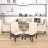 HERA'S HOUSE 7-Piece Indoor/Outdoor Dining Set for 6-64" Rust-Resistant Metal Table & 4.7" Cushioned Chairs, All-Weather Patio and Dining Room Furniture for Deck Kitchen Garden Backyard HERA'S HOUSE