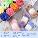 Xinnun 12 Skeins 1116 Yards Chenille Velvet Soft Thick Plush Yarn Bulk for Crocheting Knitting Baby Blanket DIY Weaving Craft, 6mm, 3.5 Oz/Skein(Fresh Color) Xinnun