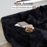 CAODOC 104" Cloud Sectional Couch with Comfy Chaise, Boneless L Shape Sofa with Deep Seat, Minimalist Modular Couches Sleeper for Living Room Bedroom Apartment Lounge,Black CAODOC