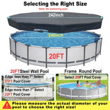 SIHAIAN 20 Ft Pool Cover, with Automatic Drain Round Pool Cover, One-Piece Quick Installation and Removal Above Ground Pool Cover, Preventing Waterlogging, UV Protected Solar Swimming Pool Cover SIHAIAN