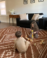 Area Rug 5x7 Rug Machine Washable Non-Slip Low Pile Print Pattern Western Rug for Living Room Bedroom Entryway Tribal Series -Yellowbrown/Cream BESTSWEETIE