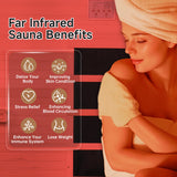 Real Relax Infrared Home Sauna, 1 Person Far Infrared Saunas for Home, Canadian Hemlock Wooden Indoor Sauna Room with LCD Control Panel, Bluetooth Speakers Real Relax