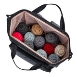 HOMEST Crochet Bag Organizer, Large Capacity Yarn Storage, Knitting Bag for Carrying Projects, Crocheting Hooks, Suppliers, Needles and Accessories, Black HOMEST