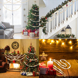 4PCS Wood Beads Garland Christmas, 28.8Feet Wooden Bead Garland for Christmas Tree Decoration, Round Wooden Beads Farmhouse Boho Ornaments for Wall Hanging Home Decor Abitoncc