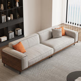 Comfortable Modular Cloud Sectional Sofa, Mid-Century Modern Wood Frame Couch, 111.81" W Upholstered Fabric Couch for Living Room & Home、Offices、Conference Rooms, Gray gaoyangjiaju