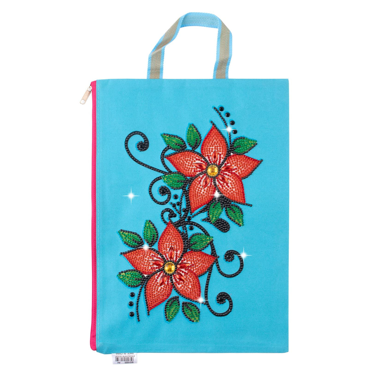 antor 5D DIY Diamond Painting File Bag Reusable Grocery Bags Makeup bags, Stationery Bag for Adults, Durable Fashionable Bags for Shopping Daily Rhinestone Diamond Art Handbag Flower Pattern antor