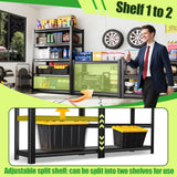 XCXVVB 72" H Garage Shelving,Heavy Duty Garage Storage Shelves,Metal Shelving Unit,5 Tier Adjustable Steel Utility Shelf,Use for Basement,Warehouse, Pantry Closet,Black (Steel-72 H*35.4" W*15.7" D) XCXVVB