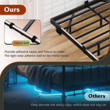 WLIVE Floating King Bed Frame, LED Bed Frame with Charging Station, Metal Platform Beds King Size with Heavy Duty Steel Slats, No Box Spring Needed, Easy Assembly, No Noise, Black WLIVE