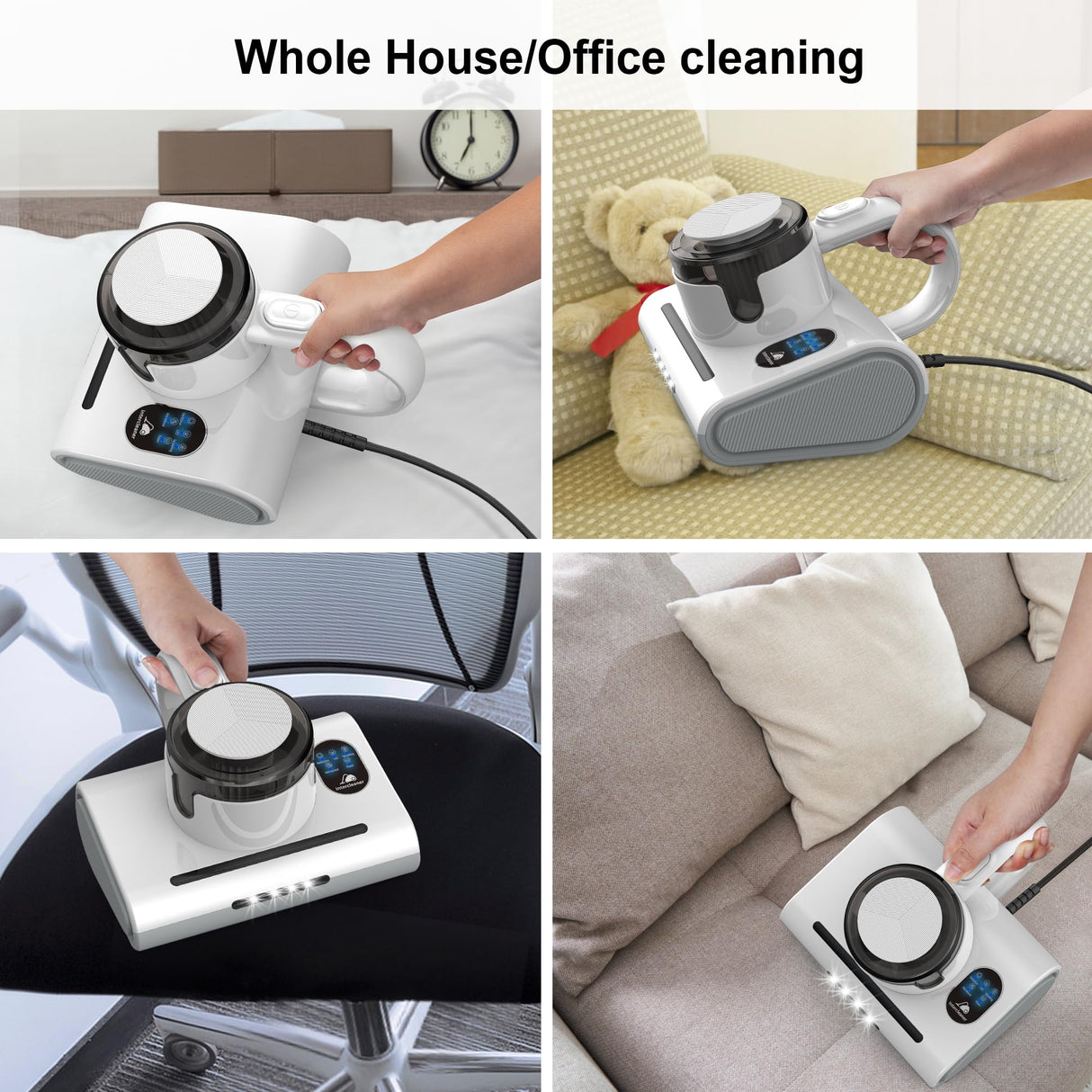 Mattress Vacuum Cleaner,13Kpa Powerful Suction Bed Vaccum Cleaner with UV-C Light,LED Headlights and High Heating Tech,1.2kg Light Weight Handheld vaccum for spot Cleaning,Sofa,Couch Fabric Cleaner Intercleaner