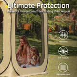 JELUCAMP 10x10 FT Pop Up Screen Tent - Instant Screened Gazebo Canopy with Mosquito Net, Portable Backyard Tent for 4-6 People, Easy Setup Patio Shelter for Camping, BBQ, Sports & Outdoor Activities JELUCAMP