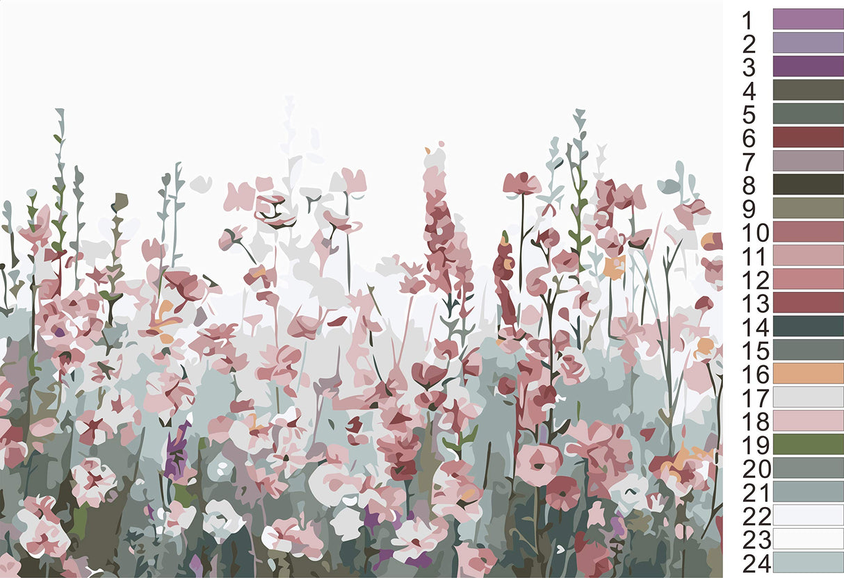 SUMGAR Paint by Numbers kit for Adults Flowers Pink, Colorful Canvas DIY Oil Painting Kits for Beginners, Acrylic Drawing Paintwork Crafts Christmas Gifts 16 x 20 inch (Without Frame) SUMGAR