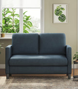 Welzona Loveseat Sofa, 51" Small Sofa Couch for Bedroom, Comfy Teddy Love Seat, Tool-free Setup Sofas for Living Room, All-wood Small Couches for Small Spaces, Small Couch No Pillow Include, Blue Grey Welzona