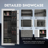 KAER Fireproof 20 Gun Safe 1400°F / 45 Minutes Biometric Gun Safe for Rifles and Pistols Rifle Safe Gun Cabinet Quick Access Gun Safes with Adjustable Shelf and Gun Rack (White) KAER