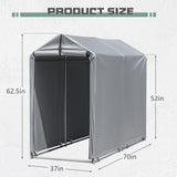 Flamaker Storage Shed 6' x 3' Metal Frame Outdoor Waterproof Carport Shelter with Rollup & Zipper Door Garage Tent for Bike, Motorcycle, Firewood Flamaker