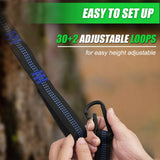 Hammock Straps – Camping Hammock Tree Straps Set, 20 ft Long Combined, 30+2 Loops, 2000 LBS Heavy Duty Straps for Hammock Suspension System Kit Raweao
