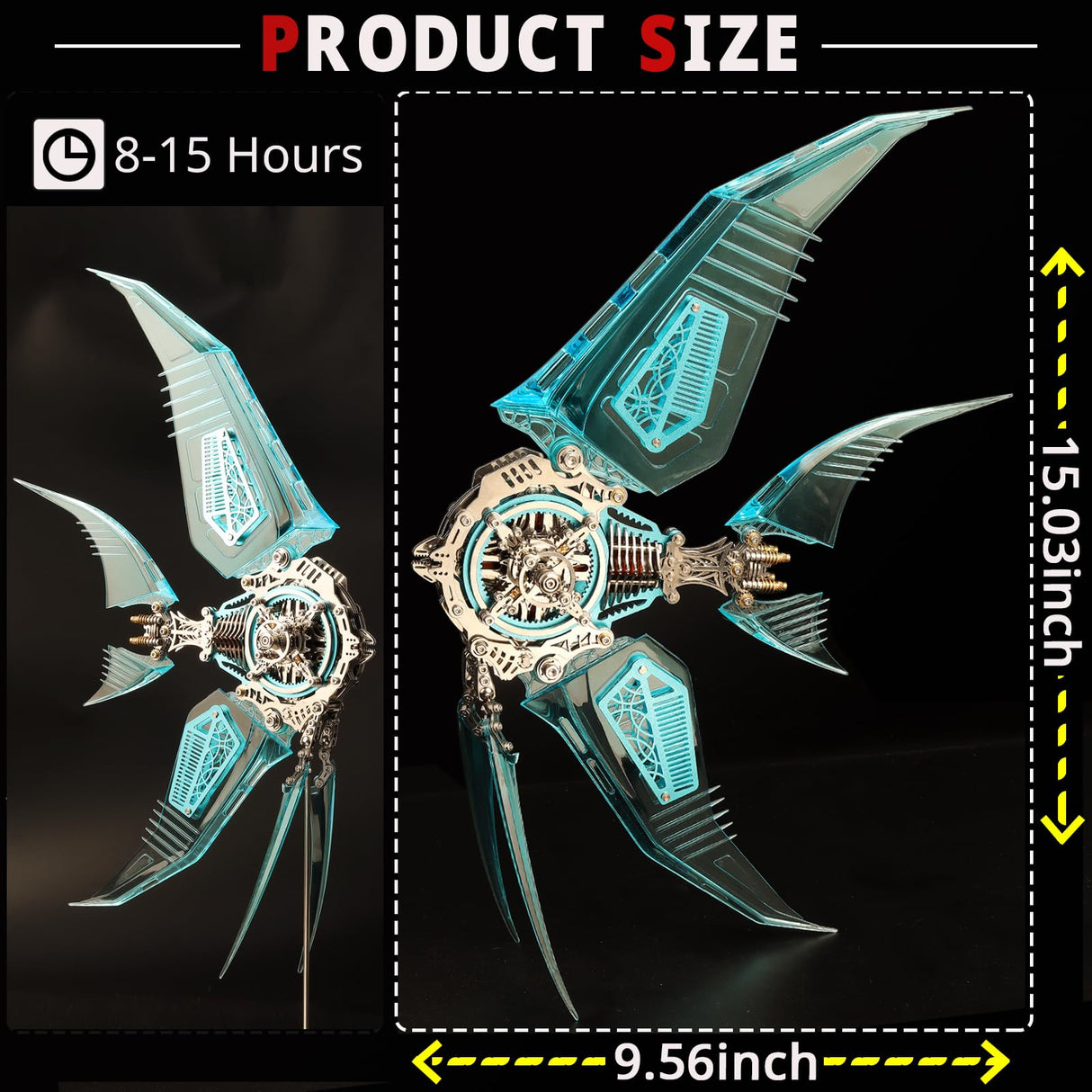 YUEZUDPO 3D Metal Puzzles for Adults, Metal 3D Puzzle DIY Colorful 3D Metal Puzzle 529 Pieces Mechanical Building Kit,3D Metal Model Kits to Build for Birthday Christmas YUEZUDPO