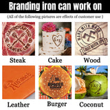 Custom Electric Wood Branding Iron Logo Personalized Metal Branding Iron for Meat Leather Cake Customized Wood Burning Stamp Wedding Gifts 2 inches 300W GBVllexuii