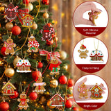 16Pcs Gingerbread Man Ornaments for Christmas Tree Gingerbread Christmas Decorations with Gingerbreads House Ornament for Christmas Tree Hanging Party Decor Miucat