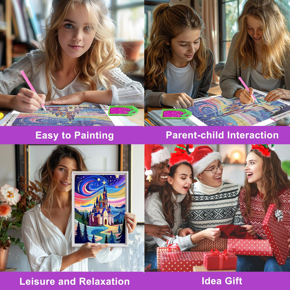 HEIBAGO Diamond Painting Kits for Adults, Rainbow Castle Diamond Art Kits for Beginners, DIY Full Drill Paint with Diamond, 5D Diamond Painting Dots Art Kits for Gift Home Wall Decor 12x16 Inch HEIBAGO