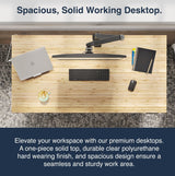 Desky Dual Light Bamboo Standing Desk - 72x30 Electric Standing Desk - Dual Motor, 3 Stage Adjustable Height Desk with 4 presets - Ergonomic Wood Desky