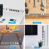 JUNNUJ Metal 8 Outlet Power Strip, Mountable Heavy Duty Power Strip, 1200J Surge Protector Wall Mount Screws Outlet with Switch, Gaming Desk Strips Wide Spaced 15A 125V 1875W, 6 FT 14AWG Power Cord JUNNUJ