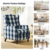 Upholstered Wingback Recliner Chair, Traditional Push Back Recliner Sofa, Mid Century Modern Lounge Armchair for Living Room, Home Theater Accent Chairs Recliners Couches (Navy) TINA'S HOME