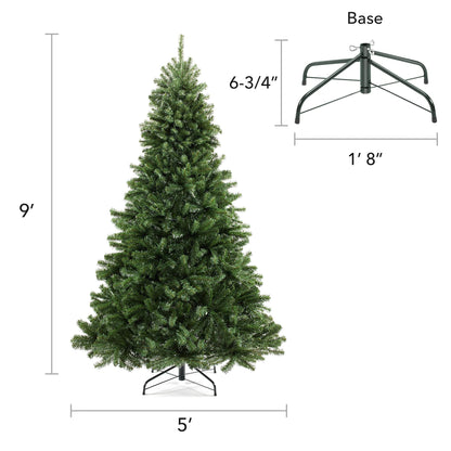 Casafield 9FT Realistic Green Spruce Artificial Holiday Christmas Tree with Sturdy Metal Stand