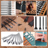 All-in-1 Leather Working Tools Kit for Beginners Professional, Starter Leather Tooling Crafting Working Making Tools and Supplies Kit Set for Adult, Include Leather Pony, Stamping Punching Tools intonly