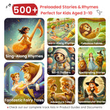 WonderBuddy Kids Story Box Audio Player, 500+ Preloaded Stories & Rhymes with Storybook DIY Art Kit, Voice Recorder, Content Upgrade, Bluetooth, Birthday Gift for Girls 3+ Years- Unicorn WonderBuddy