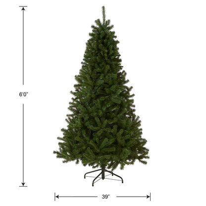 National Tree Company Artificial Full Christmas Tree, Green, North Valley Spruce, Includes Stand, 6 Feet