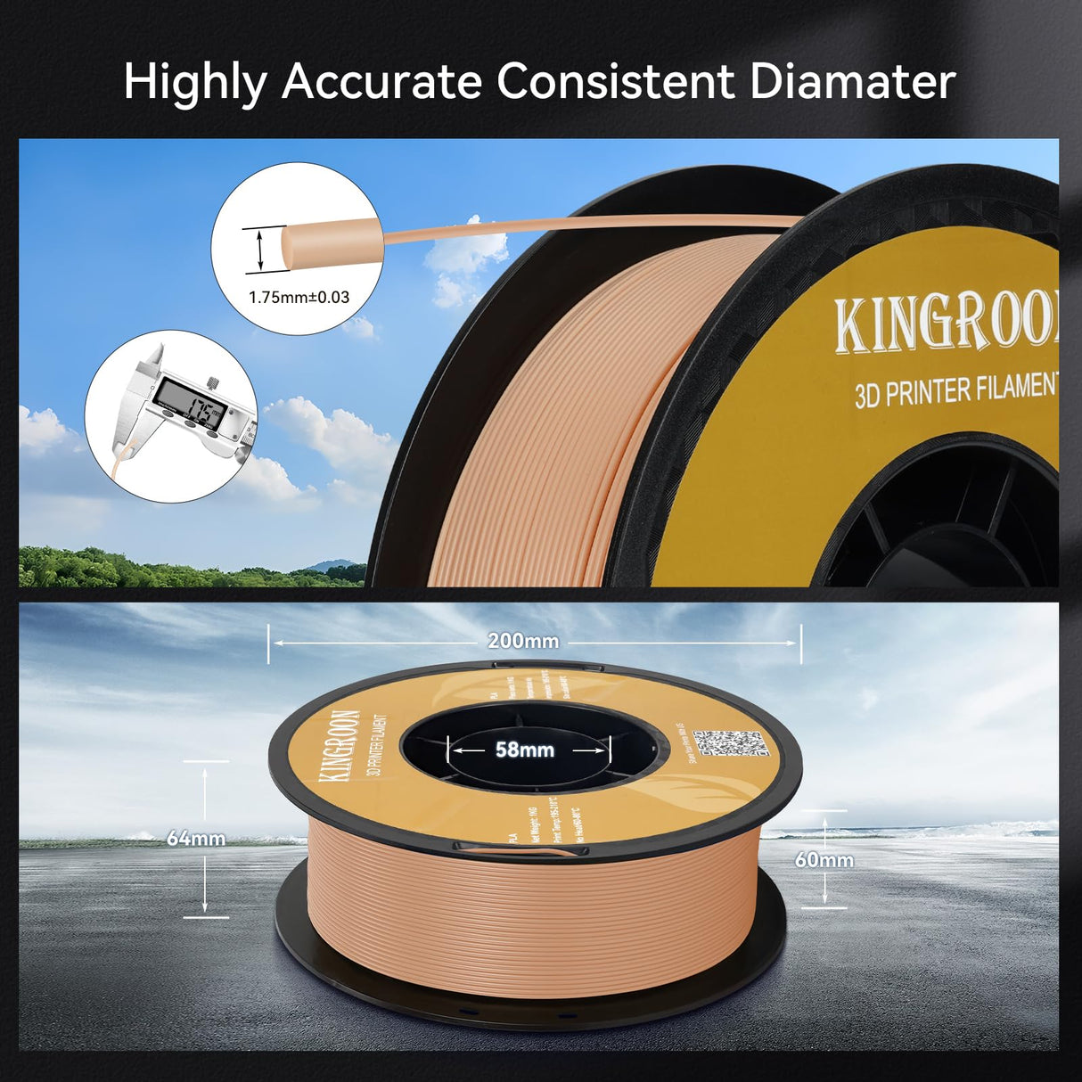 Kingroon 16KG PLA Filament Bundle 1.75mm 3D Printer Filament Multicolor Pla Filament Bulk for Most 3D Printer,1kg Spool,16 Rolls,16 Colors Kingroon