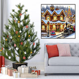 igoodom Christmas Diamond Art Kits for Adults, Christmas Train Diamond Painting Kit, Full Drill Round Winter House Diamond Art Kits, DIY Gem Art for Home Wall Decor Gift 14x14inch igoodom