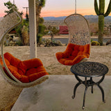 GXOUTAL Cast Aluminum Outdoor Side Table, All Weather Round Small Coffee Table for Patio,Park,Lawn,Yard (18.5" Bronze) GXOUTAL