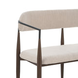 Christopher Knight Home Names Modern Metal Loveseat, Living Room Fabric Upholstered Settee, Curved Open Backrest 2-Seater Sofa, Cozy Couch for Bedroom, Apartment, Home Office, Black+Coffee+Beige Christopher Knight Home