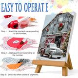 Paint by Numbers Kit for Adults Beginner, Christmas Winter Car House Easy Paint by Number Kits Canvas Without Framed,DIY Acrylic Oil Painting Adults Paint by Numbers Kits for Home Wall Decor 12x16 In. JYXSJYYD
