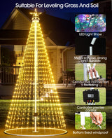 Esfos Led Outdoor Christmas Tree, 16 ft Prelit Christmas Tree, Smart Outside Christmas Tree Light Show App Control with 1008 LED Lights Color Changing Sync APP & Remote Control Christmas Tree Lighting Esfos