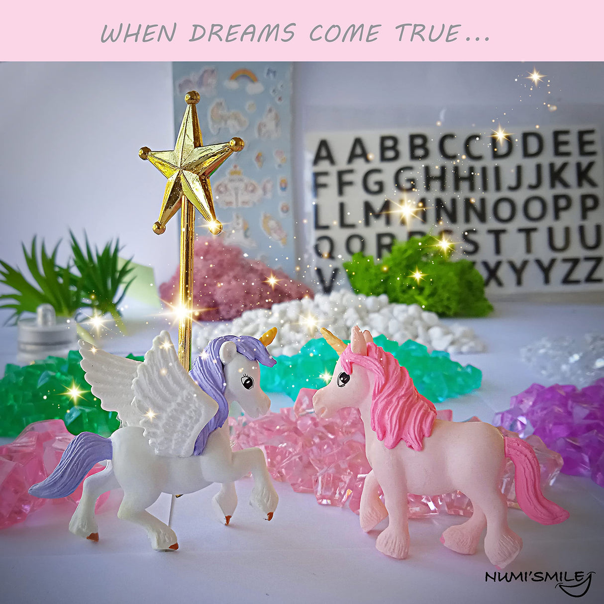 Make Your Own Light-Up Fairy & Unicorn Terrarium Arts and Crafts for Kids, Fairy Gifts for Girls Ages 4 5 6 7 8 9 10 Years, Best DIY Art Set, Unicorns Gifts & Little Girls Fairy Toys Birthday Present NUMI'SMILE