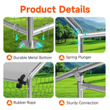 Chicken Coop Large Metal Chicken Run Poultry Cage with Water-Resident and Anti-UV Cover for Duck Rabbit House Outdoor Walk-in Chicken Pen for Yard, Spire Roof(10’ W x 13.2’ L x 6.4’ H) HIWOKK