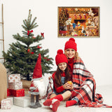 1000 Pcs Christmas Cat Jigsaw Puzzles, Challenging Puzzles Xmas Family Game Puzzles for Adults Cat Lovers Supplies Hxezoc